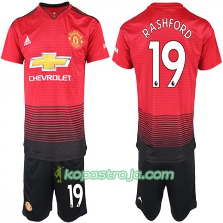 Billiga Fotbollströjor Manchester United Marcus Rashford 19 Barn Hemma tröja 2018/19 Kortärmad